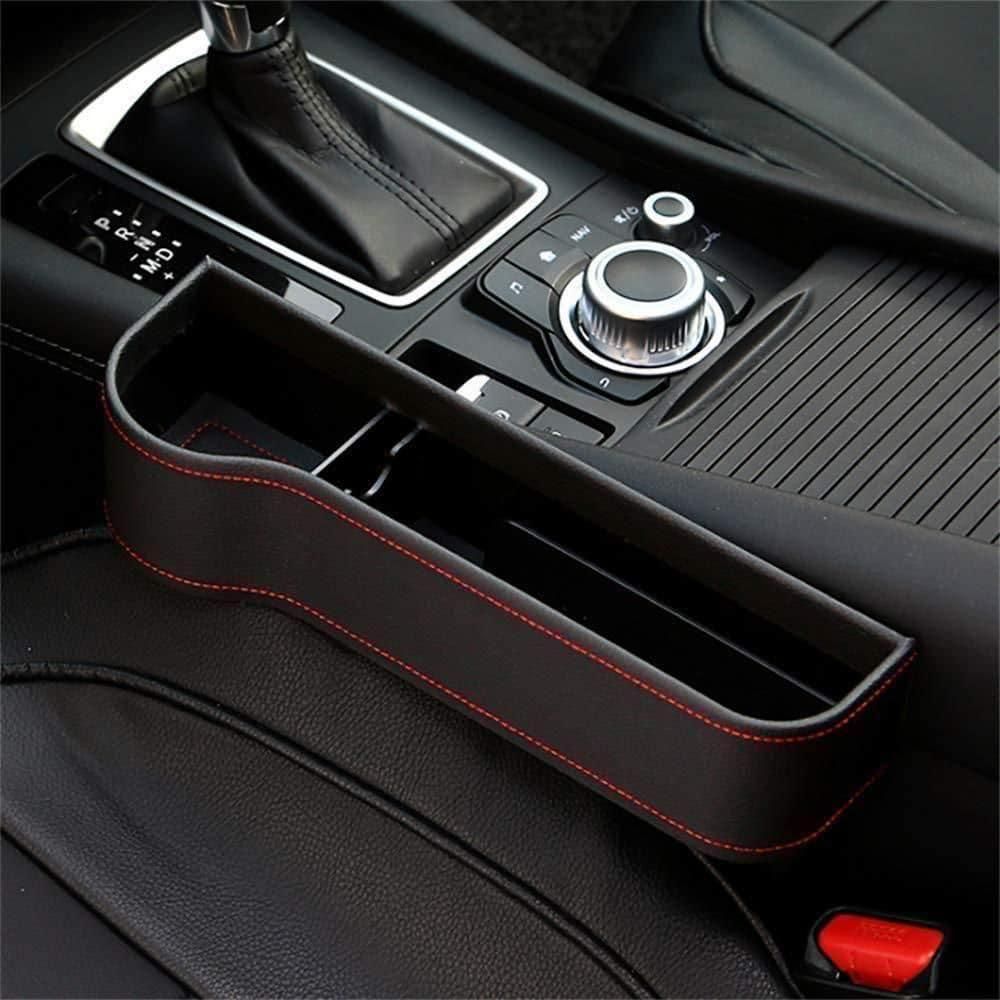 Seat Pockets PU Leather Car Console Side Organizer Pack of 1