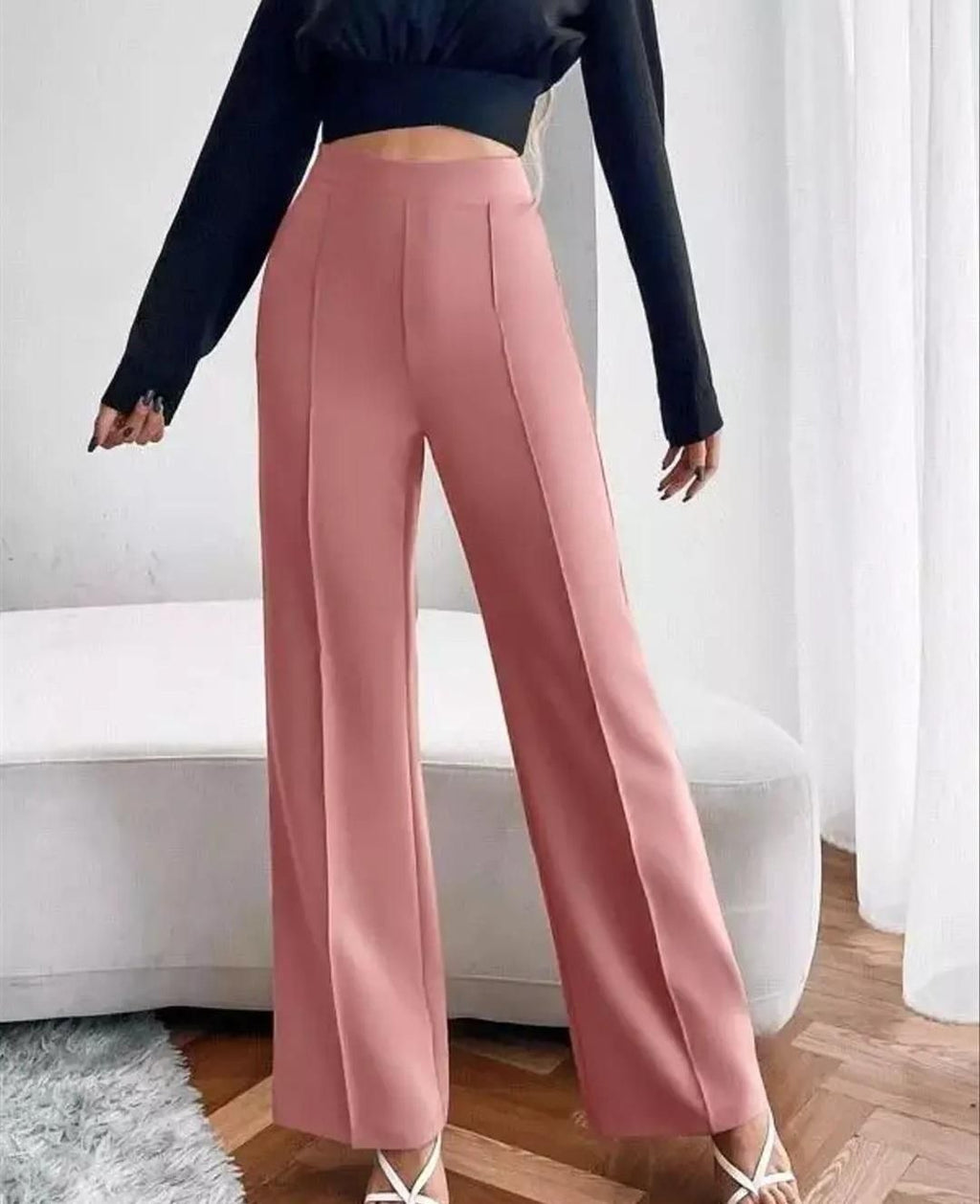 Women's Nontransparent Fabric Classic-Stylish Pant Pack of 3 (Black White Pink)