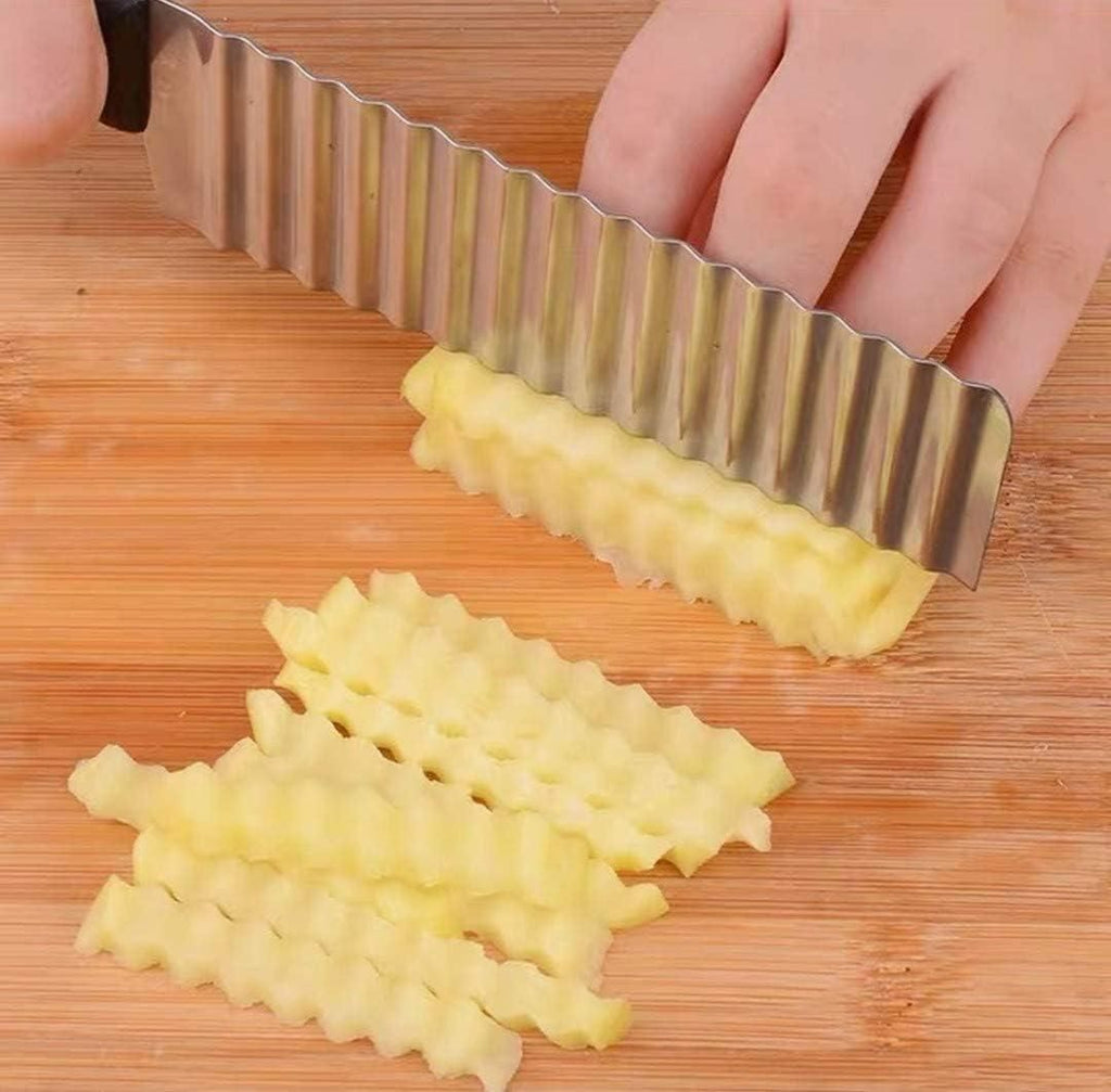 French Stainless Steel Potato Wave Ripple Knife