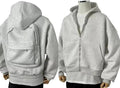 Men's Solid Custom Backpack Zip Up Hoodie