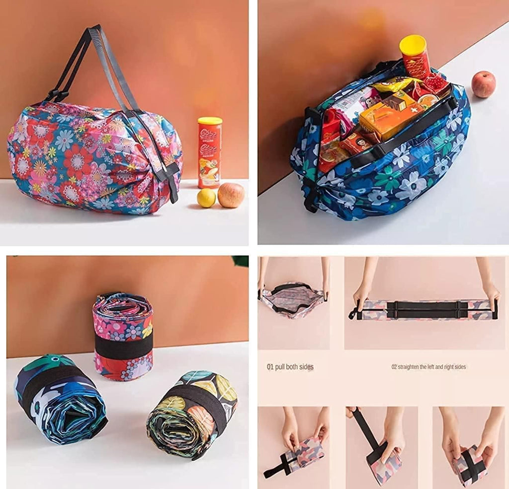 Foldable Shopping Handbag Travel Bag Women Shoulder Waterproof Carry Bag, Folding Tote Bag With Zip (1Pcs)