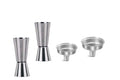Peg Measuring Cup 30 & 60 ml (2 Pcs) with 2 Pcs Funnel Bar Accessories (Silver, Set of 2)